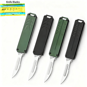 Hot bán Trọng lượng nhẹ EDC tiện ích dao nhỏ gấp hộp cắt với D2 lưỡi cho ngoài trời thể hiện Unboxing DIY OEM - Product Image 1