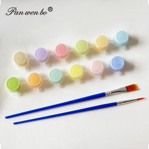 Peintures acryliques Panwenbo 12 couleurs macaron 3ml, outils de dessin pour enfants, peintures colorées, matériau nylon - Product Image 6