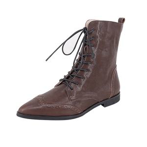 Choozii – bottes d'hiver en cuir ciré marron pour femme - Product Image 3
