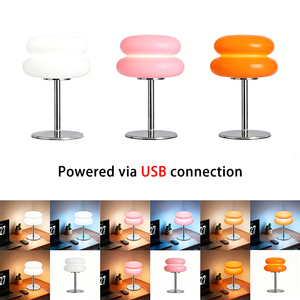 Bauhaus Bread LED Table <b>Lamp</b> 3 Color Stepless Dimming Frosted PE Shade Chrome Base Eye Protection - Product Image 1