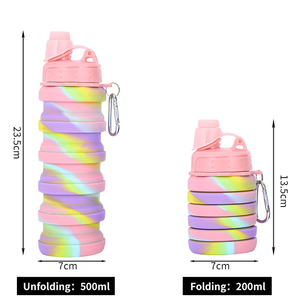 ขวดน้ำซิลิโคนพับได้ ทนทาน พกพาสะดวก ปลอดสาร BPA ขนาด 500 มล. สำหรับกิจกรรมกลางแจ้ง - Product Image 3
