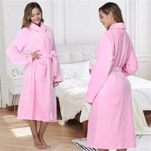 Usa Local Warehouse Hochwertige weiche elegante Bade mäntel Flanell Lange Frauen Reife Frau Sexy Bademantel Unisex Luxus Spa Robe - Product Image 5