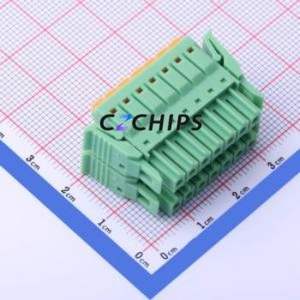 KF2EDGKNHG-3.5-2*7P Plug-in Terminal Block P=3.5mm Connector Male Plug 2x7P 3.5mm Green - Product Image 2