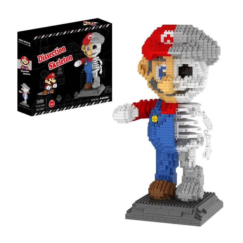 Thiết Kế Mới Bóc tách Skeleton Super Mario Khối Xây Dựng Mô Hình Đồ Chơi 1686Pcs Phim Hoạt Hình Xây Dựng Khối Cho Người Lớn Và Trẻ Em