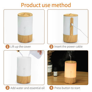 Diffuseur d'arômes JCSY-V70A 0,5L, alimenté par USB, design imitation bois, veilleuse colorée pour la maison, le bureau et la voiture - Product Image 5