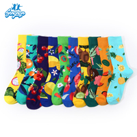 Usine directe paquet cadeau personnalisé nouvelles chaussettes d'équipage Jacquard à motifs de fruits pour unisexe en gros robes drôles chaussettes