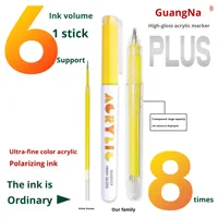 Marqueur liquide acrylique Guangna 586, grande capacité, pour journal créatif, 12 couleurs vives