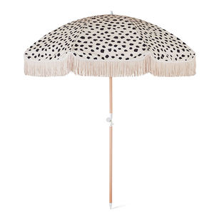 ร่มชายหาดทรงโบโฮสีขาวขนาด 2 เมตร ยี่ห้อ Nissi Custom คุณภาพสูง สำหรับกลางแจ้ง วินเทจ โครงไม้ พับได้ พร้อมพู่ห้อย ตกแต่งสวน - Product Image 5