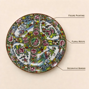 Assiette murale décorative en <span class=keywords><strong>porcelaine</strong></span> peinte à <span class=keywords><strong>la</strong></span> main, style famille rose <span class=keywords><strong>de</strong></span> Canton, motif floral, pour <span class=keywords><strong>la</strong></span> maison et l'hôtel - Product Image 2