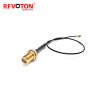 Suministro de fábrica SMA Jack Bulkhead a UFL MHV hembra ángulo recto 1,13mm MONTAJE DE Cable de puente Pigtail en Stock ROHS 15cm