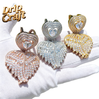 Collar con Colgante en Forma de Corazón Estilo Hip Hop, Unisex, Chapado en Oro Real, Joyería Moderna Personalizada