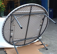 Table pliante de pique-nique extérieure bon marché de 4 pieds 6 pieds 8 pieds Table pliante ronde en plastique portable et chaise pour événement