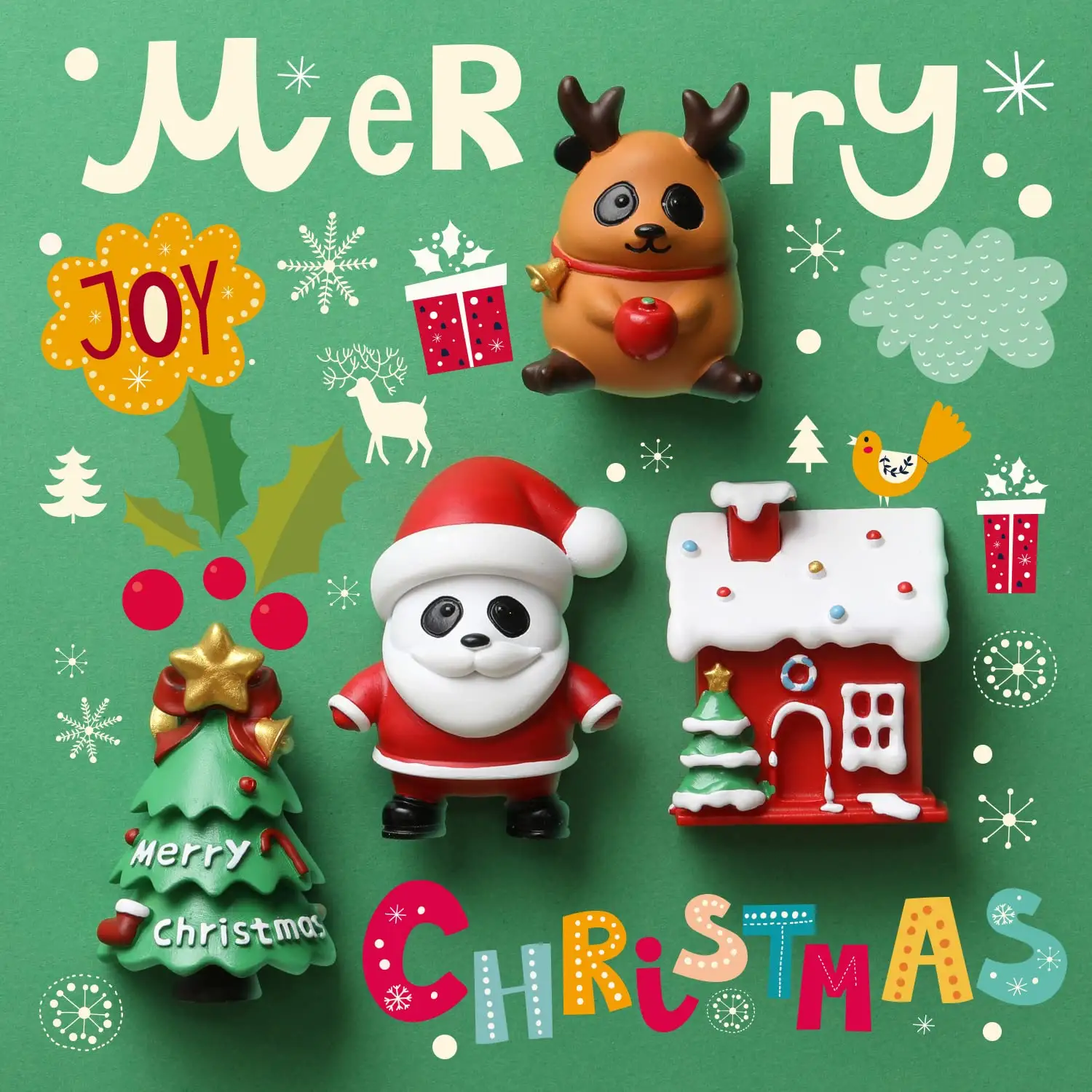 Christmas Decoration 3D Fridge Magnets Christmas Magnets for Refrigerator Cute Animal Powerful Magnet