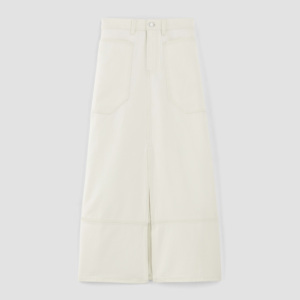 Gonne in <span class=keywords><strong>Denim</strong></span> a vita alta personalizzate OEM per donna in cotone <span class=keywords><strong>Ecru</strong></span> lunga estate Casual Silhouette dritta lavata tinta unita - Product Image 6