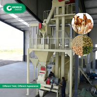 Nouvelle ligne de production complète de granulés d'aliments pour animaux (bétail et volaille) en acier inoxydable 2-5T/H