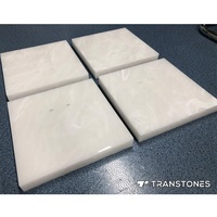 Bullnose Edge Blanc Artificielle Onyx Translucide Albâtre Marbre Carreaux pour Décoration Murale Comptoirs De Quartz en gros