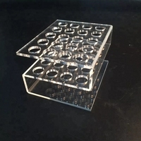 Support de tube à essai en plastique transparent pour le stockage et les expériences quotidiens en laboratoire