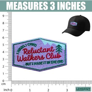 Reluctant Walkers Club Embroidery Patch 3 Inches Iron On Sew On Travel <b>Applique</b> Patch For Bags - Product Image 3