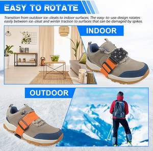 <span class=keywords><strong>Crampons</strong></span> réglables pour hommes et femmes, semelle intermédiaire, 8 <span class=keywords><strong>crampons</strong></span> en tungstène rotatifs, antidérapants, pour la randonnée en <span class=keywords><strong>neige</strong></span> en intérieur/extérieur - Product Image 6