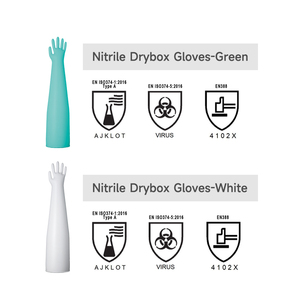 قفازات عمل نيتريل سميكة احترافية قفازات واقية من النتريل من صندوق عزل كيميائي صندوق قفاز حماية شديدة - Product Image 5