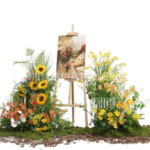 Bouquet de fleurs artificielles Greenway pour décoration intérieure, fleurs en soie plastique, arrangement floral paysager - Product Image 3