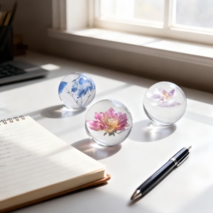 Custom Dried Flower Resin Ball Paperweight Handmade Resin Flower Ball Craft for Souvenir <b>Gift</b> Wedding <b>Gift</b> Promotion - Product Image 5