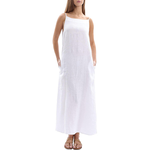Abito lungo senza maniche <span class=keywords><strong>nero</strong></span> senza maniche Casual in <span class=keywords><strong>lino</strong></span> 100% da donna in estate - Product Image 1