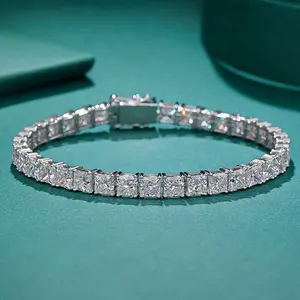 VOAINO saint valentin cadeaux 9K14K18K or princesse coupe CVD DEF vvs laboratoire cultivé diamant bracelet de tennis pour les femmes