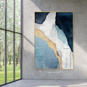 Cristal de luxe <span class=keywords><strong>marbre</strong></span> verre acrylique <span class=keywords><strong>effet</strong></span> feuille d'or oeuvre abstraite peinture en porcelaine de cristal - Product Image 2