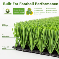 Gazon artificiel XIAOU 2026 pour terrains de football, tapis de gazon de 50 mm pour sols extérieurs, tapis de football de haute qualité