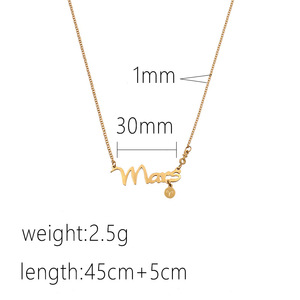 Love Letter Pendant Necklace Gold Silver Color Minimalist Design For Women Fashion Jewelry - Product Image 4