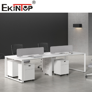 Table d'ordinateur de haute qualité pour 4 personnes, poste de travail de bureau moderne, cloisons extensibles pour centre d'appels, atelier métallique - Product Image 6
