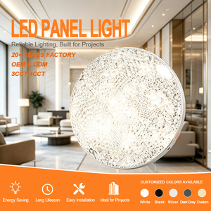 ไฟแผง LED ทรงกลม 10W 18W 24W 36W 48W แบบติดตั้งบนพื้นผิว/ฝังเพดาน ดีไซน์ทันสมัย 3CCT/4CCT วัสดุโลหะ - Product Image 1