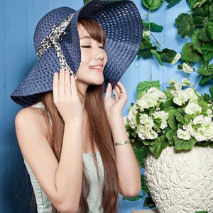 Sombrero de paja plegable para mujer con visera, lazo y ala ancha, estilo Fedora o pescador - Product Image 4