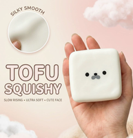 Jouet sensoriel anti-stress unisexe pour enfants et adultes, mini cube de tofu en forme de phoque, super doux et moelleux, format poche