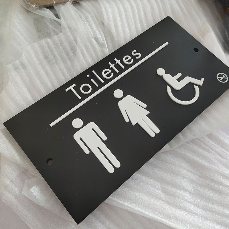 卸売カスタムアラビア語トイレサイン点字と触覚サインAda