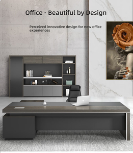 Muebles de Oficina de Lujo, Mesa de Oficina para Sala de Jefes, Muebles Modernos de Diseño <span class=keywords><strong>en</strong></span> Madera MDF, <span class=keywords><strong>Escritorio</strong></span> Ejecutivo <span class=keywords><strong>en</strong></span> <span class=keywords><strong>Forma</strong></span> de <span class=keywords><strong>L</strong></span> para CEO - Product Image 5