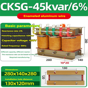 Tủ lò phản ứng lọc điện áp thấp CKSG-45Kvar-6 % tụ điện ba pha đặc biệt với tỷ lệ phản ứng 6/7/12/14%" - Product Image 2