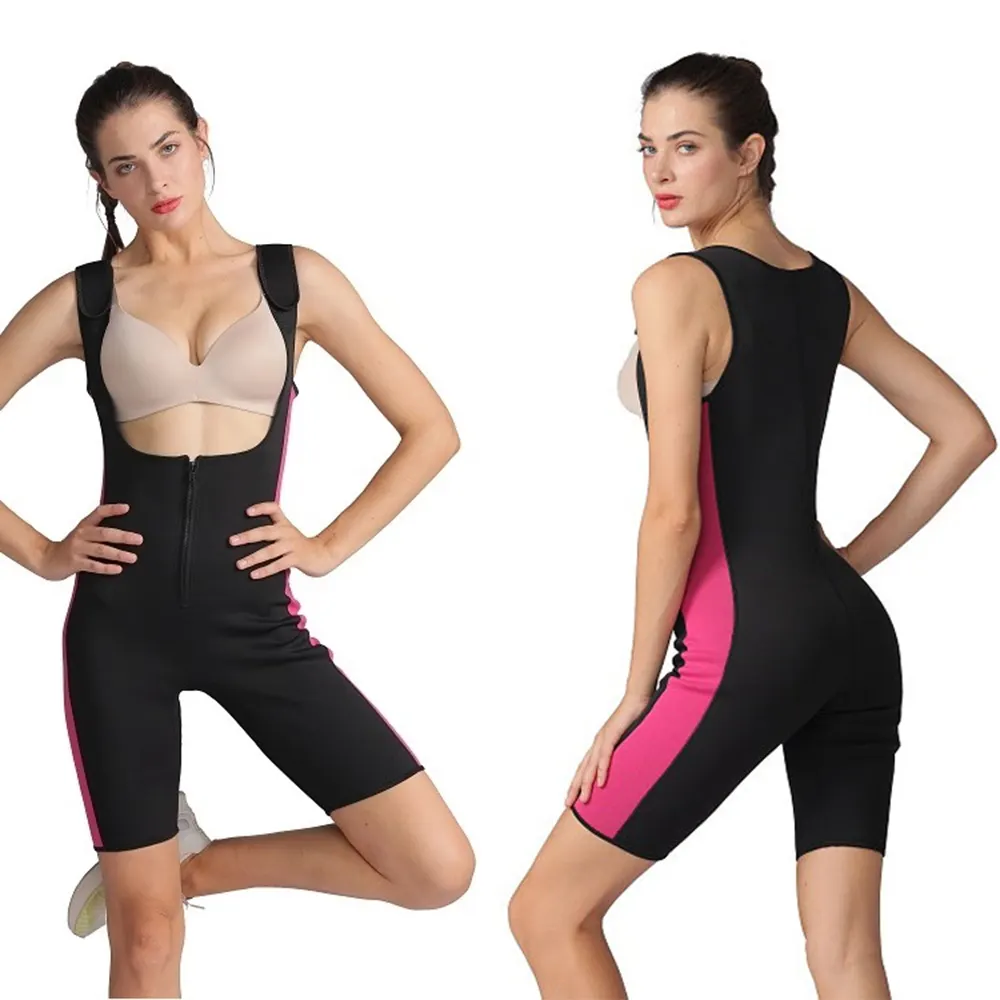 OEM Übergröße Damen Fettabbrennungsanzug ganzkörper-Schweiß-Saunaanzug Neopren-Body Shaper für Gewichtsabnahme rosa