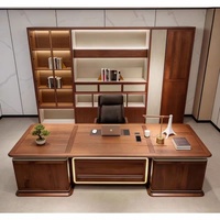 LBZ-338X Nouveau bureau de direction en bois de frêne de style chinois, esthétique Song, bureau de patron, bureau moderne minimaliste de luxe léger