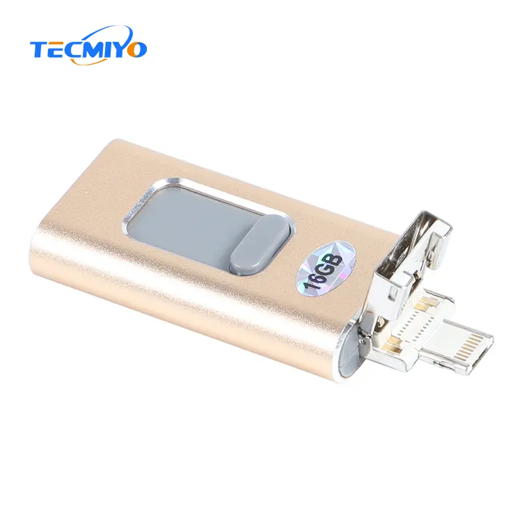 4 In 1 Hoge Snelheid Otg Usb Flash Drive 8Gb 16Gb 32Gb Telefoon Usb 2.0 3.0 Memory Stick 64Gb 128Gb Type C Pendrive Voor Iphone