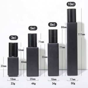 Wholesale 10ml Black Essential Oil Roller <b>Bottle</b> Square Roll on Glass <b>Bottles</b> - Product Image 4