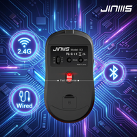 Souris de jeu sans fil JINMS X3 Tri-mode avec capteur optique PAW3311, 50 millions de clics, batterie rechargeable 400 mAh, souris Esports