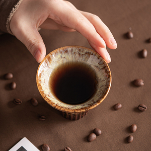 Hot Selling Vertical Striped Ceramic Espresso Coffee Cup Kiln Glazed Porcelain Tea Cup - Product Image 5