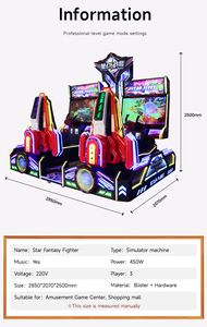 Jeu d'arcade avion de combat Air Strike à succès, simulateur de vol 2 joueurs avec siège à mouvement, console de jeu de course automobile - Product Image 2