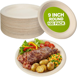 Platos de Bagazo de Caña de Azúcar de 6, 7, 9 y 10 Pulgadas, Platos Redondos Compostables, Venta al por Mayor Directa de Fábrica - Product Image 1