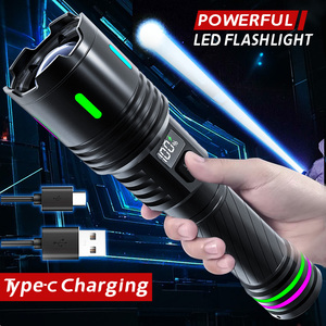 Wason 2025 New 15W 400 Lumens White Laser <strong>Powerful</strong> Long Distance Zoomable Aluminum Rechargeable Led <strong>Torch</strong> With Digital Display - Product Image 2