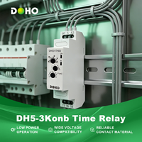 Relais temporisé miniature multifonction à faible consommation DOHO DH5-3Konb Series 10A/15A 24V/110V/240V AC/DC, bornes à vis modulaires, argent