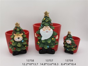 Gốm Cây giáng sinh Hươu Gnome Santa Claus Snowman nồi cho nhà máy - Product Image 6