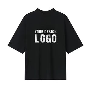 Camiseta de Hombre de Algodón 100% Pesado, Estilo Americano, Talla Grande, Cuello Alto, Estilo Vintage, Informal para Verano - Product Image 4